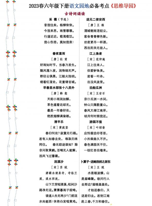 【2026最新合集版】《语文园地必考考点思维导图》1-6年级下册-985文库
