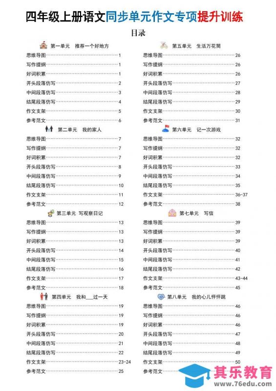 新四上语文同步单元作文专项提升训练（52页）-985文库