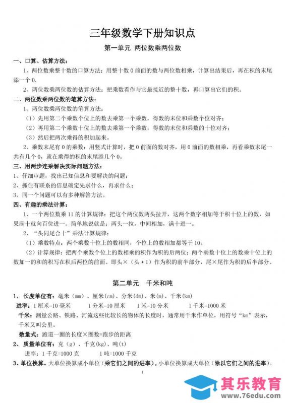 三下苏教版数学汇总重点-985文库