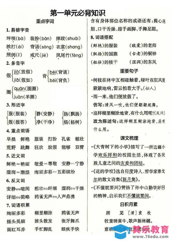 三年级上册语文必背-985文库