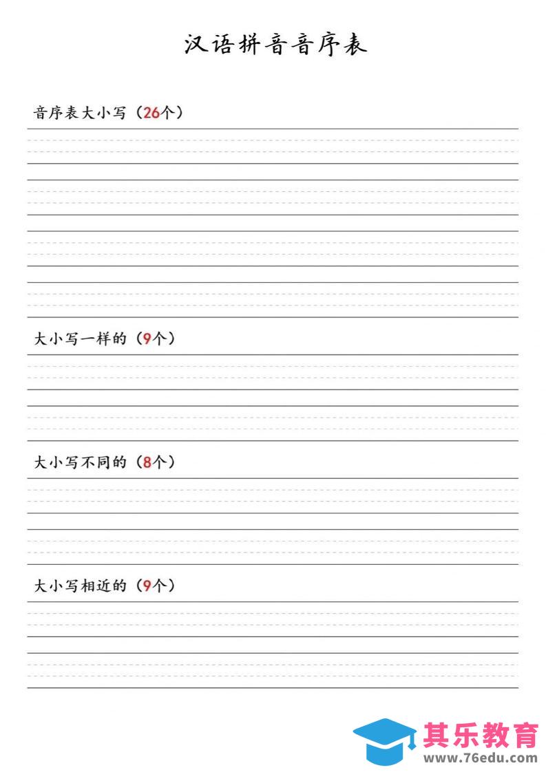 一年级下语文汉语拼音音序表-985文库