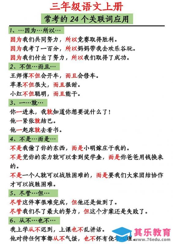 三上语文造句举例.关联词.常见扩句-985文库