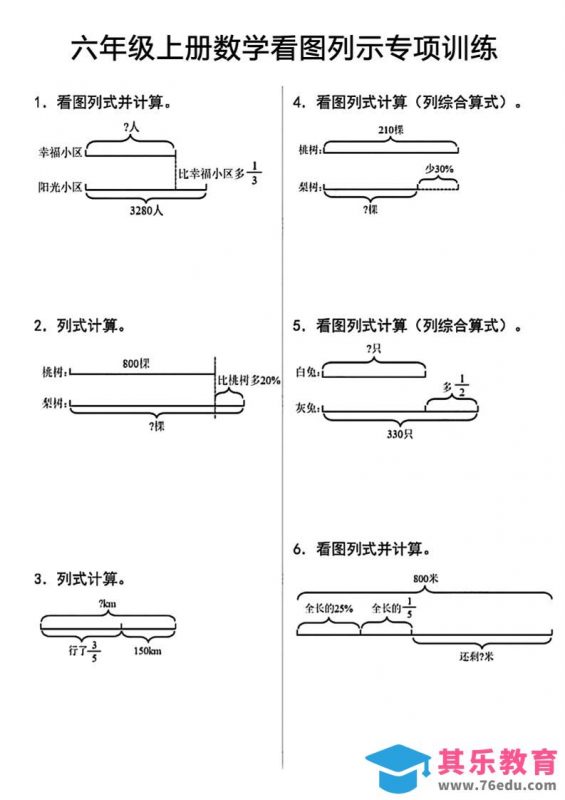 六上数学看图列式-985文库
