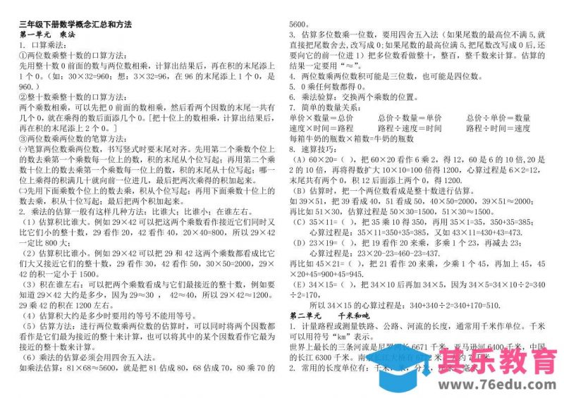 三下数学知识点总结苏教版-985文库