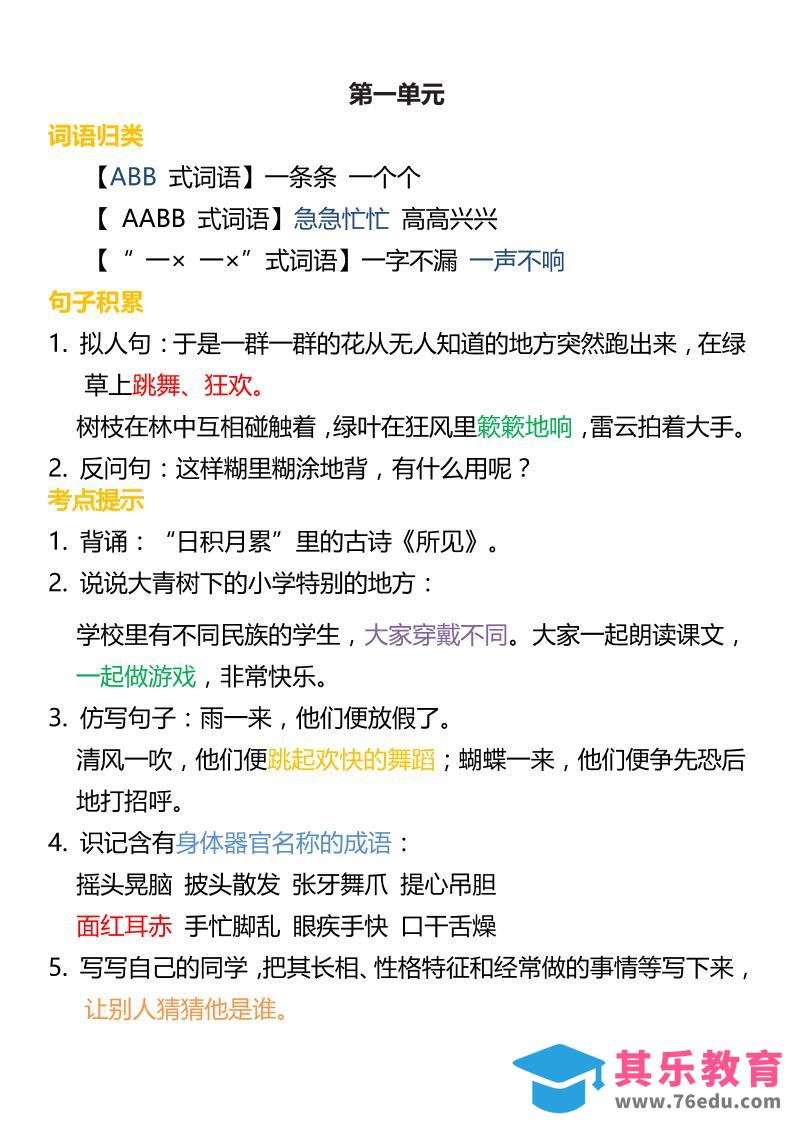 三上语文-词语归类积累课文佳句汇总-985文库