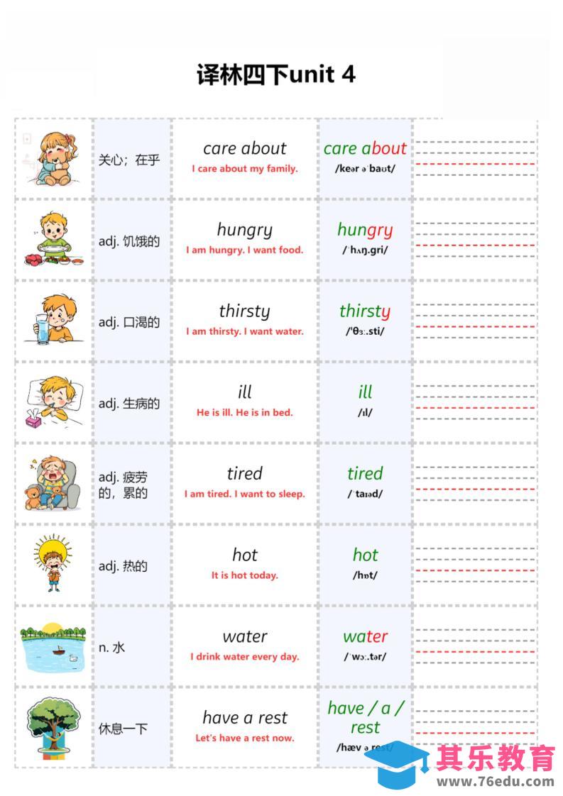 四年级下英语Unit4自然拼读专项《译林版》-985文库