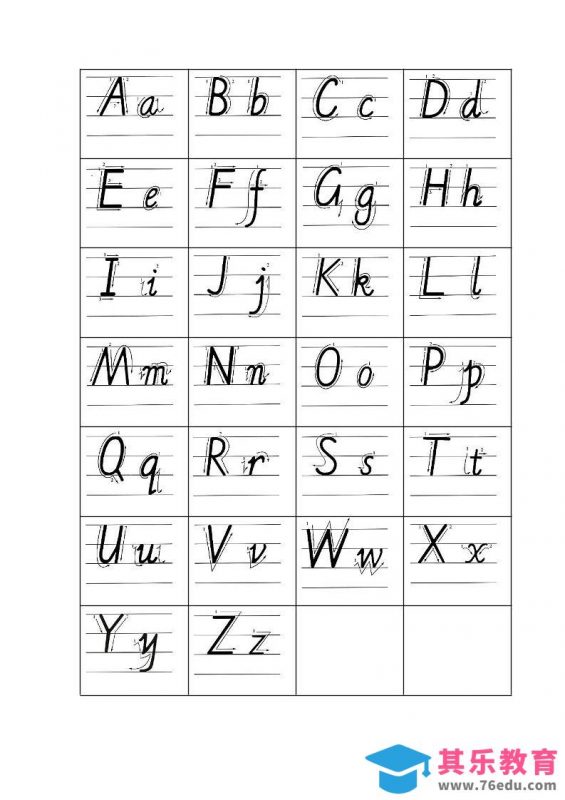 二升三英语26个字母手写体练习纸-三上英语-985文库