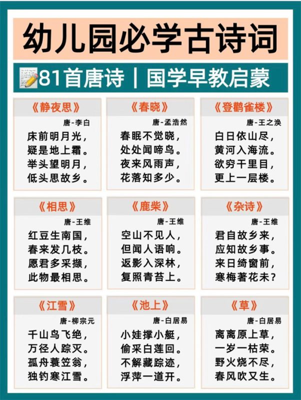 【10页高清版】幼小衔接必背81首古诗.pdf-985文库