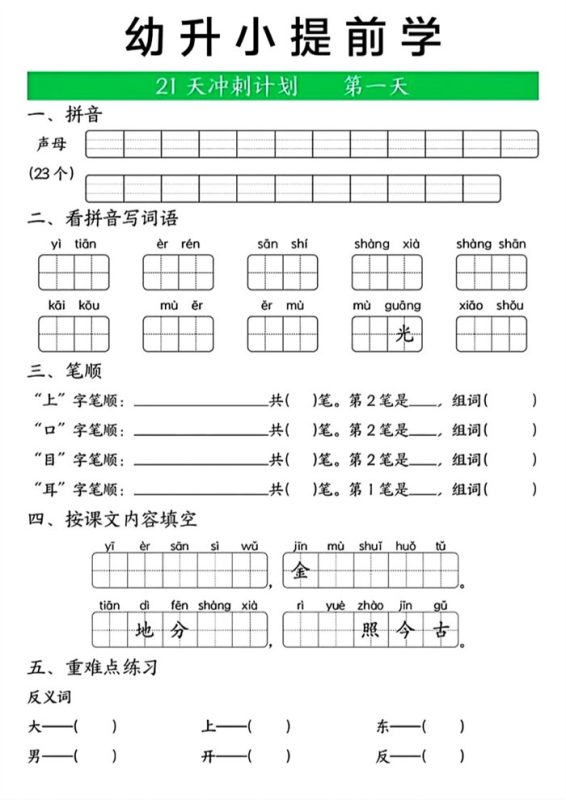 【21页完整版】幼升小提前学.pdf-985文库