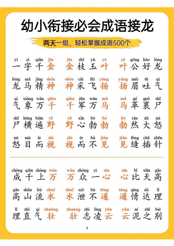 【18页高清版】幼小衔接语文 必会成语接龙.pdf-985文库