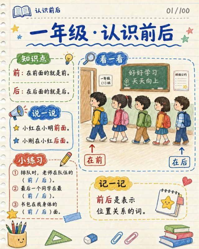 【10页高彩版】26秋一年级数学《位置》课堂笔记.pdf-985文库